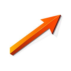 Modern Arrow with Clean Bold Lines in Blazing Orange Isolated on Transparent Background