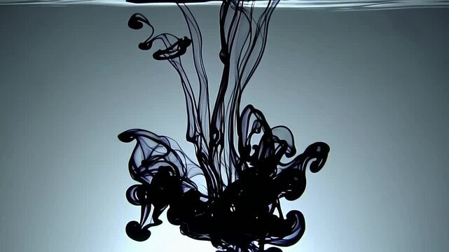 Ink in water forming tendrils