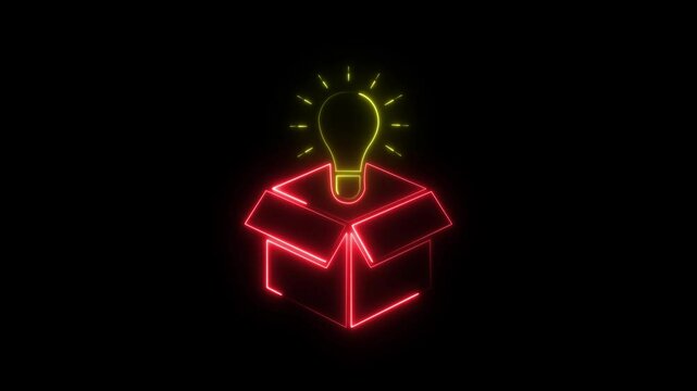 Marketing concept, the sum total of all external and internal factors that influence a business. Glowing neon line of Marketing icon isolated on background.
