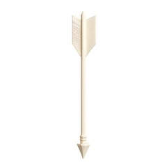 Sleek Arrow with Minimalist Finish in Pure Ivory Isolated on Transparent Background