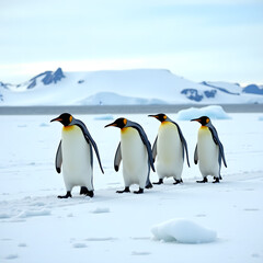 Obraz premium two penguins on the beach