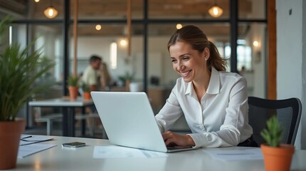 businesswoman working in office