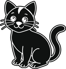 Fototapeta premium Adorable Cat Silhouette Vector Collection, Cute Cartoon Kitten Clipart for Sublimation, Stickers And Crafts
