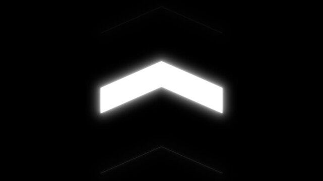Animation of movement of arrows glow, swipe scroll up.