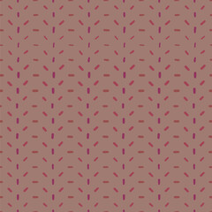 Small lines repeat seamlessly pattern. Vertical, horizontal and diagonal striped textile vector backdrop in brown and red.
