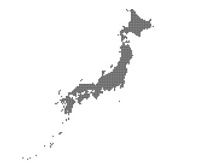 Dotted square map of Japan Large