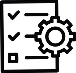 Black Line Icon Of Handyman Services Checklist Wit