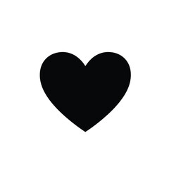 Simple black heart shape love icon graphic