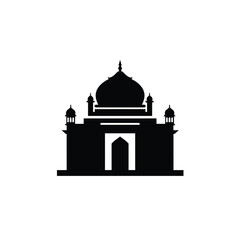 Majestic mosque silhouette architectural icon design