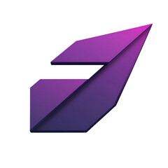 Contemporary Arrow with a Layered Design in Royal Purple Isolated on Transparent Background