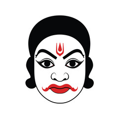 Kathakali character face indian classical dance