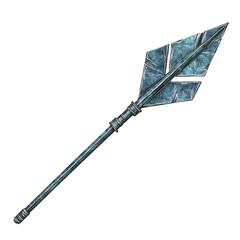 Sleek Arrow with Nuanced Textures in Blue Grey Col Isolated on Transparent Background