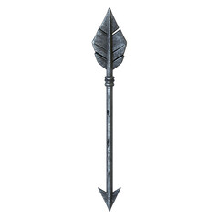 Sleek Arrow with Refined Details in Slategrey Colou Isolated on Transparent Background