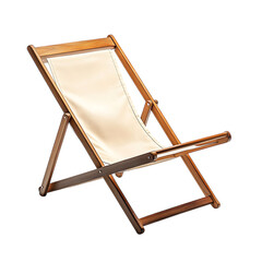 Contemporary Foldable Wooden Beach Chair with a Sle Isolated on Transparent Background