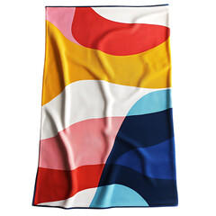 Bold Beach Towel Featuring Large Geometric Color Fi Isolated on Transparent Background