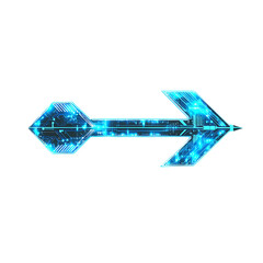 Futuristic Arrow with Digital Precision in Electric Isolated on Transparent Background