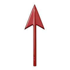 Modern Arrow with Stylized Edges in Deep Ruby Color Isolated on Transparent Background