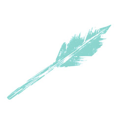 Artistic Arrow with Freeform Lines in Pastel Mint C Isolated on Transparent Background