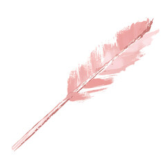 Artistic Arrow with Freeform Strokes in Blush Pink Isolated on Transparent Background
