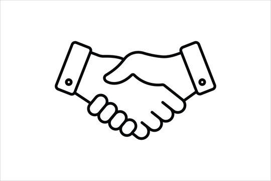 Handshake thin line icon. Business agreement handshake. friendly handshake symbol. editable stroke, pixel perfect, compatible for mobile and web, outline icon, isolated on a white background