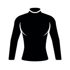 Rash Guard Black Vector Silhouette Art