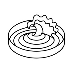 Wave Pool Outline Line Art Vector Design