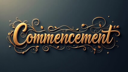 Elevating the commencement experience with ornate lettering on a dark backdrop