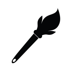 Simple Paintbrush Black Vector Silhouette