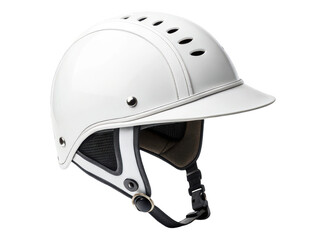 Fototapeta premium A white polo style helmet isolated on transparent background