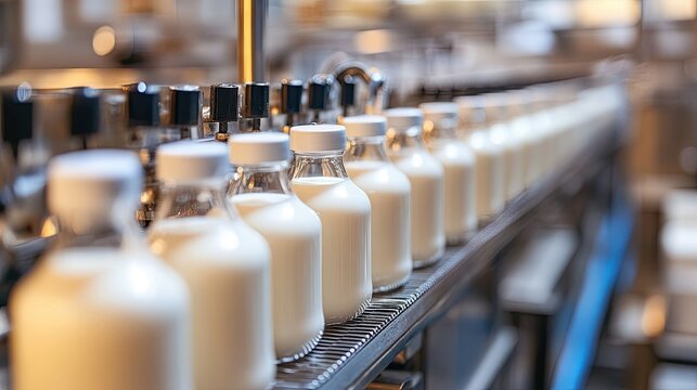 Modern milk pasteurization plant with automated systems for efficient milk processing and packaging