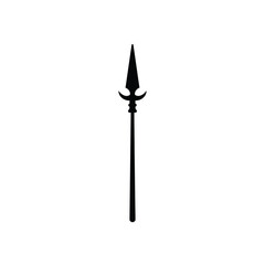 Ancient spear weapon silhouette icon design