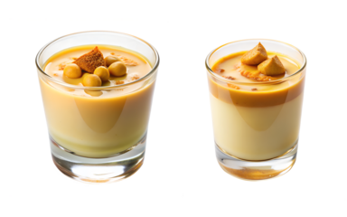 chilean mote con huesillo served in a glass isolated on transparent background, PNG Image