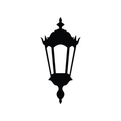 Elegant black silhouette ornate street lamp design