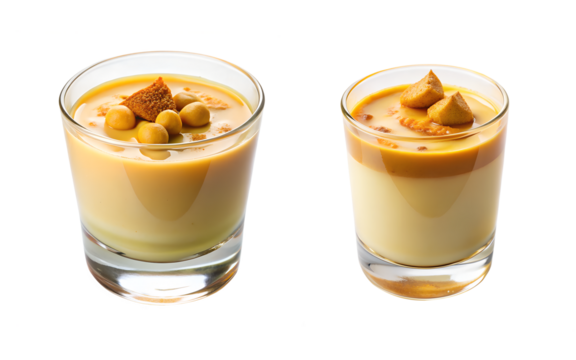 chilean mote con huesillo served in a glass isolated on transparent background, PNG Image