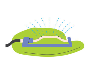 lawn irrigation swinging sprinkler- vector illustration