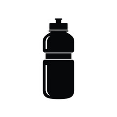 Black silhouette of a sports water bottle