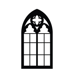 Gothic arch window pane black silhouette design