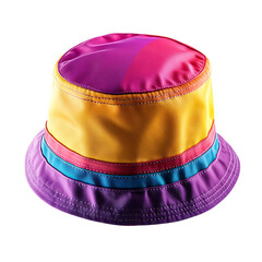 Trendy Bucket Hat with a Vibrant Contemporary Design Isolated on Transparent Background