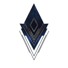 Contemporary Arrow with Precise Geometry in Midnight Isolated on Transparent Background
