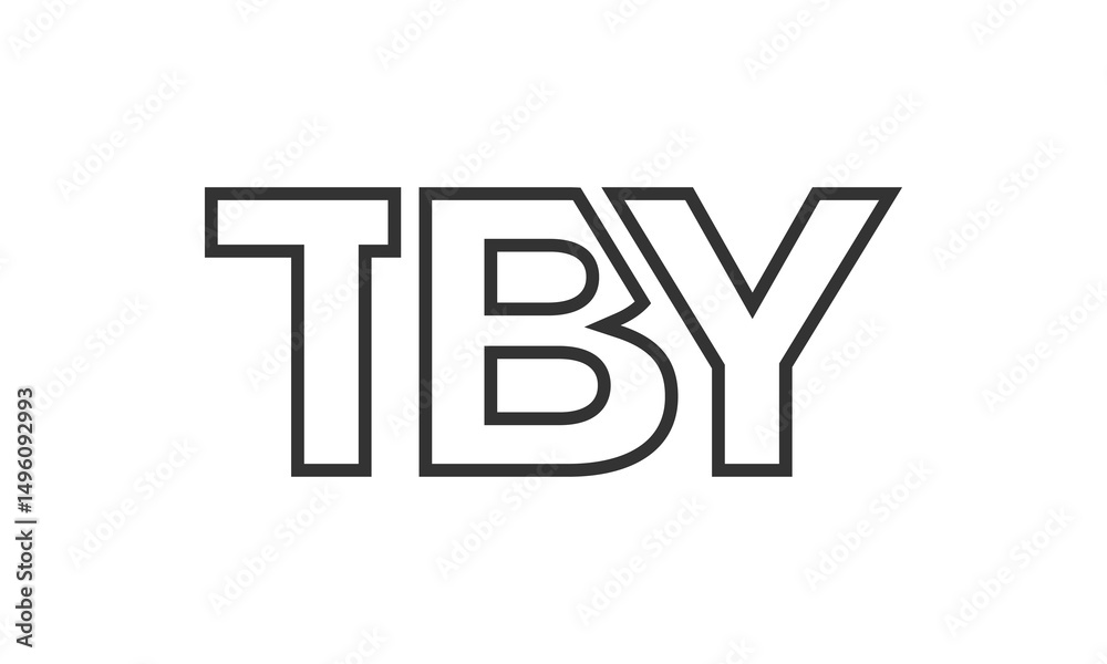 Fototapete tby logo design template with strong and modern bold text. initial based vector logotype featuring s