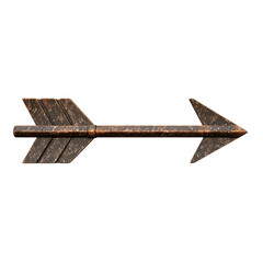 Bold Arrow with Rugged Distinctive Edges in Forest Isolated on Transparent Background