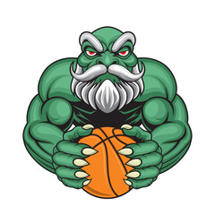 Obraz premium basketball goblin mascot vector illustration design