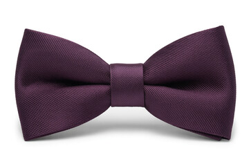 Elegant purple silk bow tie with visible fabric texture displayed against a clean and minimal white background

