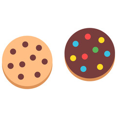 Fototapeta premium Chocolate Chip and Sprinkle Cookie Vector