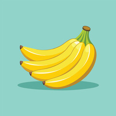Flat Illustration Of A Bunch Of Ripe Yellow Banana (2)
