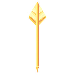 Minimalistic Arrow with Soft Gradients in Pastel Yellow Isolated on Transparent Background