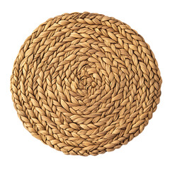 Modern Eco Straw Mat with a Natural Woven Texture Isolated on Transparent Background