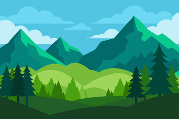 Fototapeta premium Stunning High Resolution Nature Landscape Scenery Wallpaper Vector Illustration Background