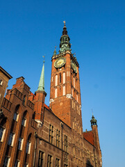 Gdansk, city center with typical old houses