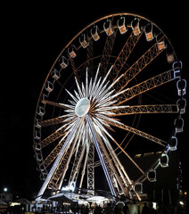 Illuminated wheel of a funfair